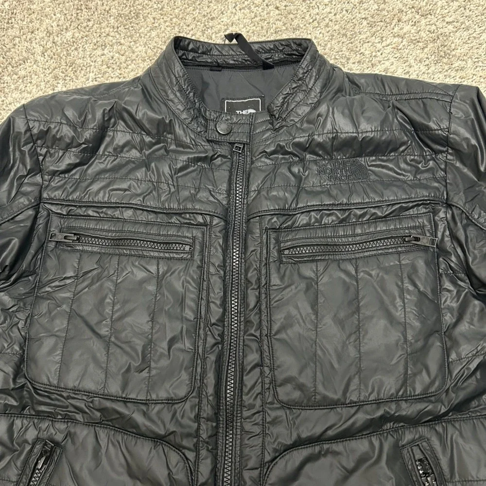 The North Face Mack Moto Jacket Large Black Quilted Full Zip Insulated Puffer